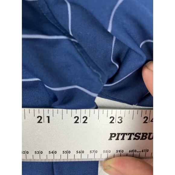 Golden Bear Jack Nicklaus Golf Polo Shirt Men XL Navy Blue White Striped  **FLAW - Picture 7 of 8